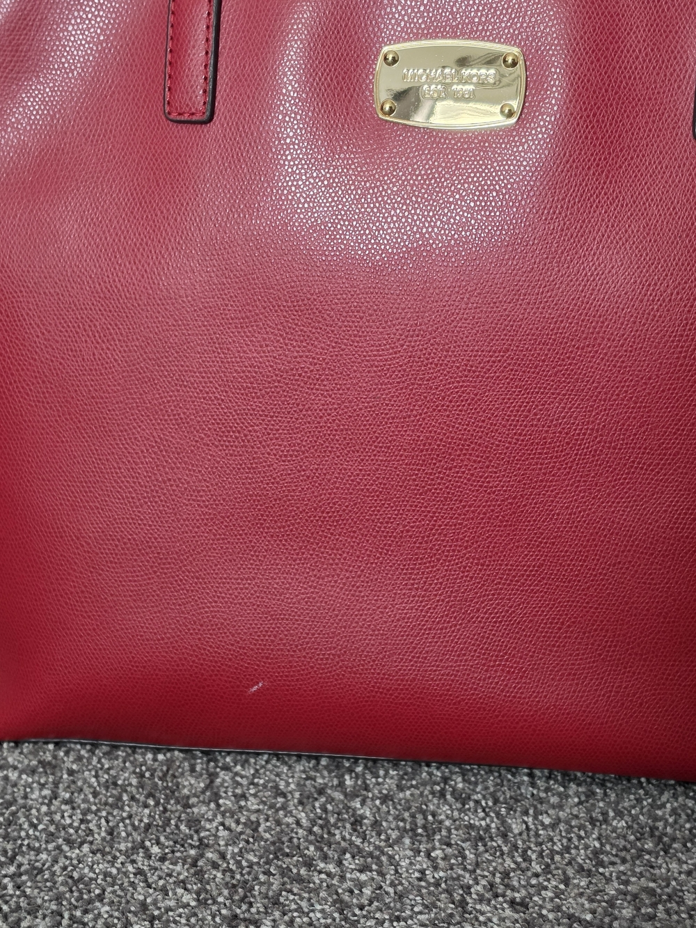 Michael Kors Red Leather Tote Bag - Picture 12 of 13